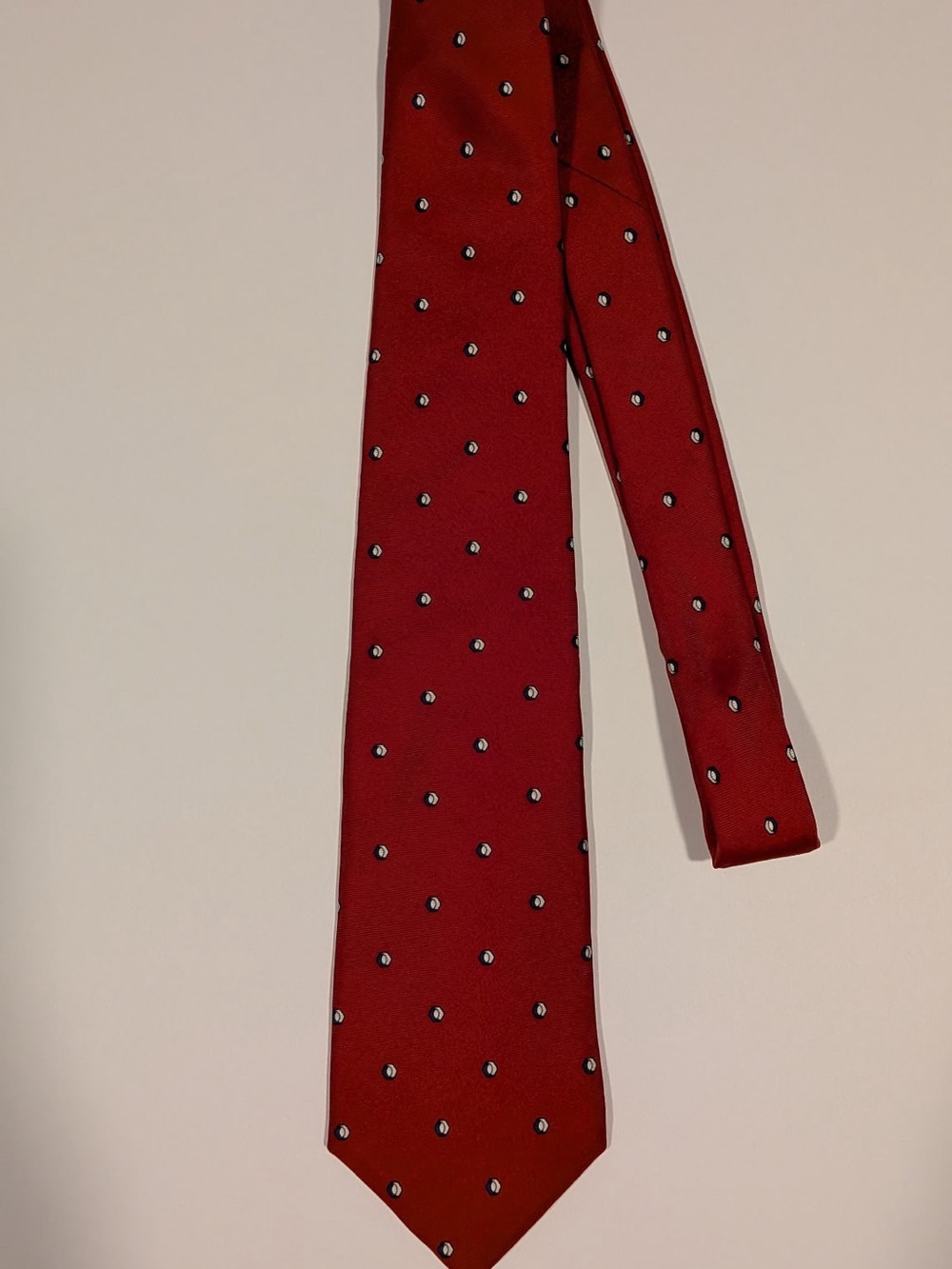 Christian Dior Red Tie with Micro Dot Motif